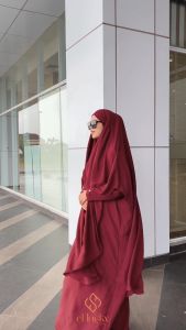 Maisa Abaya Set Jumbo Kerudung French Khimar Umroh Haji + Niqab