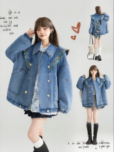 KEIKO | Áo Khoác Jeans Phong Cách Truyền Thống Có Nơ Trang Trí Form Rộng
