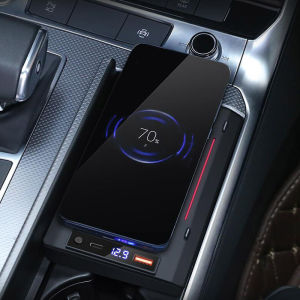 For Audi A6 C8 A7 2019-2022 QI Car Wireless Charger 15W Fast charging Phone Holder ,Center console phone fast wireless charging panel Interior Modification Accessories