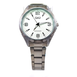 Q&Q C04A-038PY Silver-Tone Mens Stainless Steel Watch