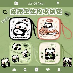 Cute Cartoon Portable Student Sanitary Pads Storage Bag Large Capacity Handheld Waterproof Menstrual Pads Organizer