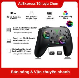Bộ Điều Khiển Không Dây DinoFire RGB Cho Nintendo Switch Tay Cầm Chơi Game OLED/Lite Multi-Platform Pro Với Pin 1000mAh Cho PC/IOS/Android