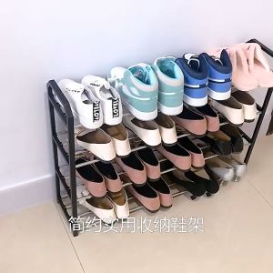 [Ready Stock] Stainless Steel Shoe Rack 4 Tier Lightweight Easy To Assemble Shoes Organizer Rak Kasut Keluli Tahan Karat