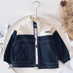 Boys Casual Sporty Jacket Stylish Spring Autumn Korean Version Childrens Wear Comfortable Zipper Closure Hooded Coat