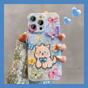 High Quality Phone Case for 15ProMax Womens Style Blue Light Cartoon Small Animal Flash Diamond Lens Full Package