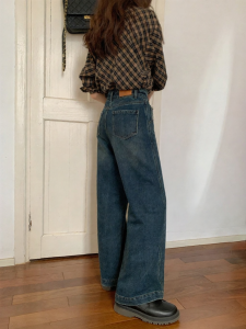 NIHAOKANONG | Quần Jeans Dài Phẳng ấm áp