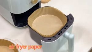 50pcs Water-Proof Oil-Proof Air Fryer Disposable Paper Liner Air Fryer Liners Round Non-Stick Air Fryer Parchment Liners