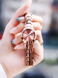 Elegant Ladies Quartz Watch: Stylish Simplicity & Tungsten Steel Bracelet