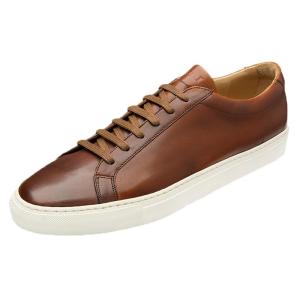Loake Mens Casual Leather Sneakers Sporty Versatile Soft Bottom Commuter Board Shoes Spring Autumn Low Heel Shock Absorption