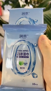 Cooling Wet Wipes 💦 冷感清凉湿巾 Tisu Basah Mint Sejuk Untuk Sukan Musim Panas Summer Portable Comfortable Refreshing