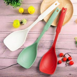 Multifunctional Food Grade Silicone Spatula Heat Resistant Silicone Spoon 2 in 1 Kitchen Utensils