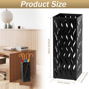 Metal Umbrella Holder Freestanding Square Umbrella Holder Multipurpose Decorative Umbrella Holder for Home Entryway Office Hotel