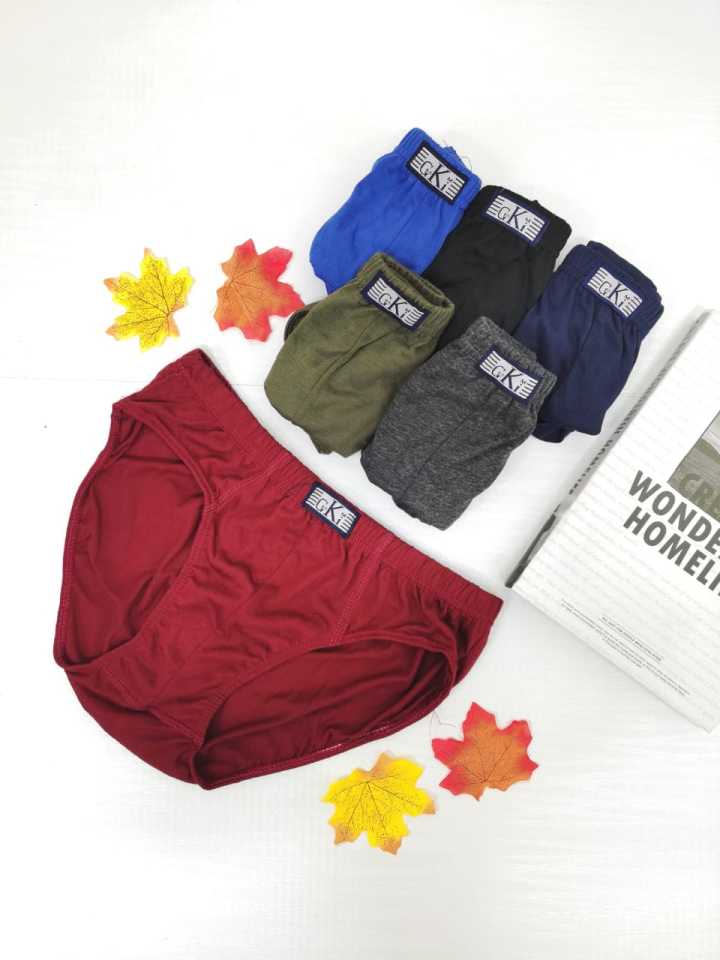 S-6XL 3 HELAI 1 SET SELUAR DALAM LELAKI KAIN COTTON MIX POLYESTER (GK311)