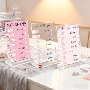 Nail Art Display Board Acrylic Nail Shape Guide Salon Nail List for Women 2MM Thick Acrylic Board Clear Manicure Display Panel