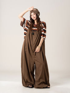 SHANGWEILUO | Retro Coffee Colored Loose Wide Leg Leisure Pants