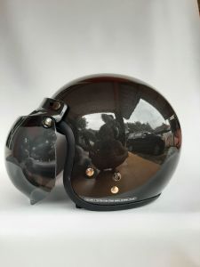 HELM BOGO RETRO SNI DEWASA WANITA DAN PRIA + FLAT VISOR SMOKE/CLEAR