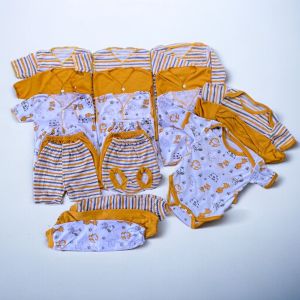 21 Pcs Baju Bayi Baru Lahir Setelan Baju Bayi Newborn Perlengkapan Baju Bayi Seri Kunyit Motif Nimal