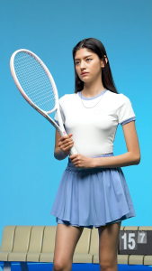 XEXYMIX Color Point Crop T-shirt Atasan Olahraga Wanita - XTFST02