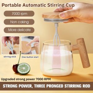 Automatic Glass Blender Portable Coffee Stirring Cup One-button Rotating Stirring Mug Mark Cup