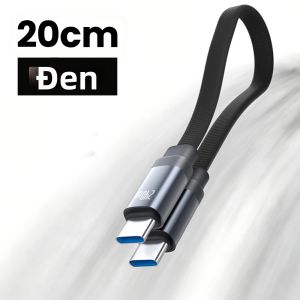 Cáp USB C Từ Tính 20CM Ngắn Bện Nhỏ Gọn Sạc Nhanh 240W Truyền Dữ Liệu Cho iPhone 15 16 17 Samsung Type C To Type C