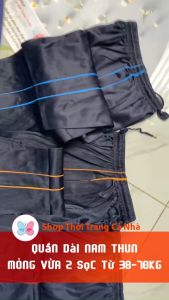 Quần dài nam bé trai thun mỏng vừa 2 sọc 38kg -70kg vải thun cào ít giãn - QDN2soc