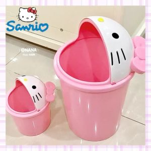 Sanrio New Hello Kitty Dustbin Trash Can Rubbish Bin Garbage Binsanrio Kawaii Trash Paper Basket Can Living Room Bedroom