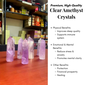 Clear Amethyst Crystal Tower (Natural) Premium Quality Transparent Use for Cleansing Display
