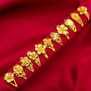 Plated Ring for Women Wedding Celebration Jewelry Fingertip Gift Copper Material Non-Embedded Fashionable Accessory