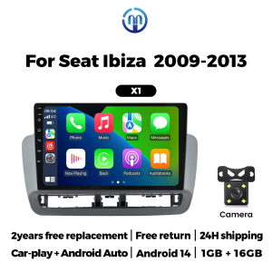 MEKEDE&NAVIFLY Android 14 Car Radio for Seat Ibiza MK4 6J 2008 - 2015 Multimedia Player CarPlay Android Auto GPS WIFI Head Unit
