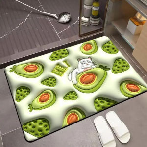VIKAMA 3D Stereoscopic Vision Fruit Printed Bathroom Floor Mat Anti slip Water Absorbing Quick drying Bathroom Home Decoration