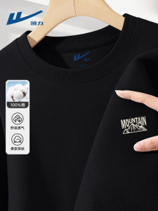 Warrior Mens American Style Short Sleeve T-Shirt Pure Cotton Loose Fit Summer Casual Wear Black Breathable round Neck Top