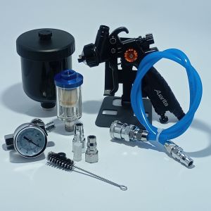 Spray Gun Auarita Mini Hvlp Lion Light 2 Set Plus Selang Pu Od 8x5 Panjang 10m Nozzle 0.8 Dan 1.0mm