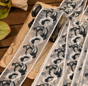 Embroidered Neckline Edge Strip Lace Accessories Han Chinese Clothing Collar Embroider Curtain Yarn Lace Embroider Edge DIY Decoration