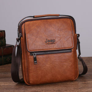 Mens Shoulder Bag Vertical Mens Messenger Bag Cattle Leather Bag Business Casual Backpack Mens Real-Leather Bag Handbag