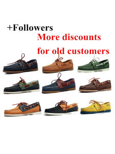 Retro Handmade Genuine Leather Boat Shoes Casual Slip-On Bean Bean Shoes Driving Loafers for Men And Women