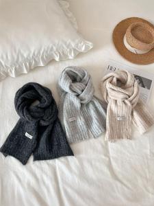 Khăn Choàng Cổ Dài 160cm Bằng Len Dệt Kim Màu Trơn Dành Cho Nữ Cổ Tròn Ấm Áp Bảo Vệ Cổ Phong Cách Hàn Quốc Màu Đỏ Mùa Thu 2024