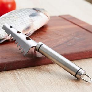 LUOWAN 304ที่ขอดเกล็ดปลาสแตนเลสอุปกรณ์ที่ใช้ในครัวที่กำจัดคราบที่มีประสิทธิภาพสำหรับการทำความสะอาดปลาได้ง่าย