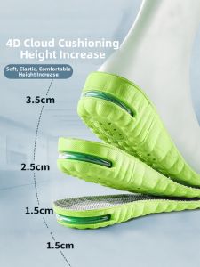 ZUYINBULUO | 4D Cloud Feel Insoles Invisible Height Increasing Cushion Sports Shock Absorption