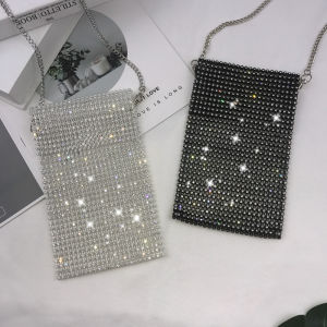 Influencer Picks Temperament Wild Full Diamond Mini Chain Small Bag Bling Rhinestone Street Shot Shoulder Messenger Bag for Women