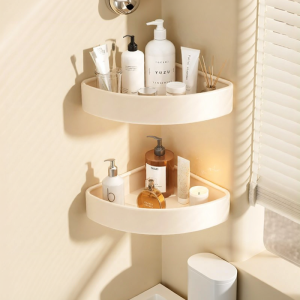 SSWW | Double-layer No-drilling Corner Shelf Bathroom Storage Rack