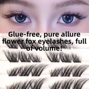 Natural Looking Fox Series Fake Eyelashes Glue Free Devilish Mix Eye Makeup Tools Thickened Curling Easy to Use Sweat Proof