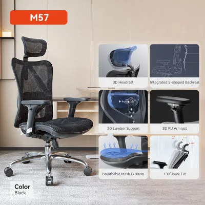 [ TOP 1 ] SIHOO M57 Ergonomic Office Chair with Breathable Mesh Cushion Gaming Chair Kerusi Rehat Malas 西昊人体工学椅子 - 3 Years Warranty