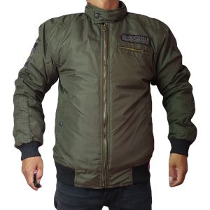 Kicksoogar Jaket Motor Pria Bomber Tahan Angin Hitam Abu Abu