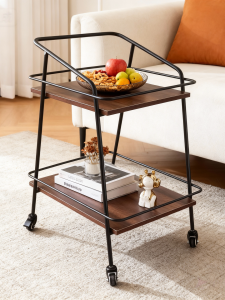 Vintage Style Mobile Sofa Side Table Restaurant Kitchen Cart Storage Rack Hotel Snack Small Cart Nordic Metal Furniture