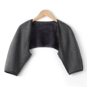 Áo Khoác Cotton Dày Lót Lông Cừu Tay Ngắn Mùa Xuân Thu Cho Nam Nữ Cổ Chữ V Giữ Ấm Vai Cổ Khi Ngủ Tại Nhà