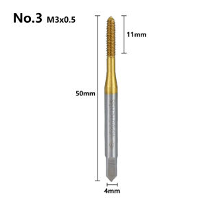 CMCP 1pc Fluteless Tap Thread Forming Extruded Tap TiN Coated for Aluminum Metal Steel M2 M2.5 M3 M4 M5 M6 M8 M10 M12 M16