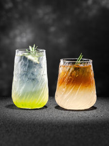 Creative Stone Pattern Heat Resistant Glass Water Cup Cocktail Juice Cold Drink Beverage Mixing Cup Bartenders Tool