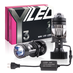 Y3 Pro Auto Led Headlight H4 Laser Light Lens Bi-LED Mini Projector Headlights Bulbs 12V 85W High Low Beam H4 Car Headlamps Lamp