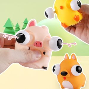 ESTE GARBO Soft Pop Eye Squeeze Sensory Toys Stretch Squeezing Slow Rebound Rabbit Fidget Toys Frog Kawaii Puppy Squeeze Toy Children