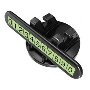 Dashboard Car Phone Holder 360 Degrees Rotation Luminous Display Number Hidden Mode Temporary Parking Sign Stop Signs